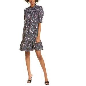 NEW Celina Moon Puff Sleeve Floral Mini Dress sz L Babydoll Cottagecore Vacation